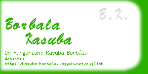 borbala kasuba business card