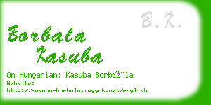 borbala kasuba business card